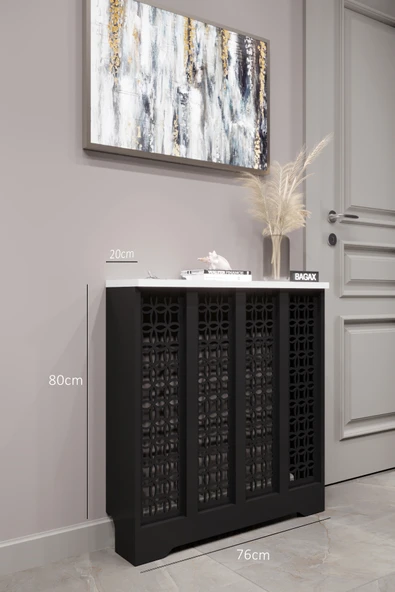 BAGAX Ayasofya Model, Siyah Üstü Beyaz Renk,iç Ölçü 76 Cm Dış Ölçü 80 Cm Petek Kaplama, Dresuar ürün görseli