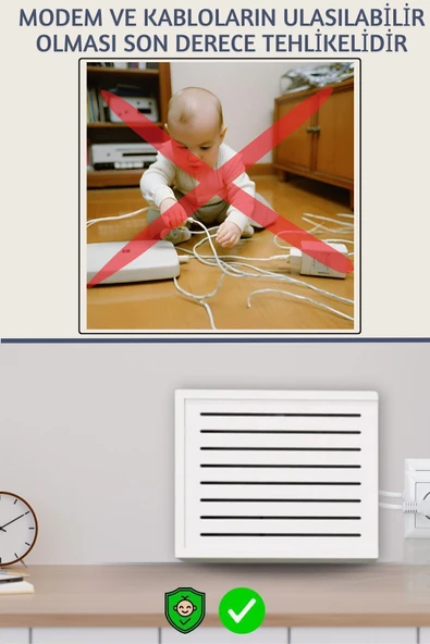 ENDLESS SHOPPİNG Çizgili Desen Modem/sigorta Saklama Kutusu, 40cm X 33cm - Resim 5