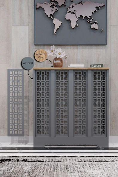 BAGAX Ayasofya Model, Antrasit Üstü Çam Renk,iç Ölçü 76 Cm Dış Ölçü 80 Cm Petek Kaplama, Dresuar ürün görseli