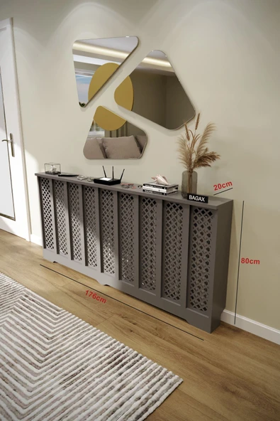 BAGAX Perge Model, Antrasit Renk,iç Ölçü 176 Cm Dış Ölçü 180 Cm Petek Kaplama, Dresuar - Resim 2