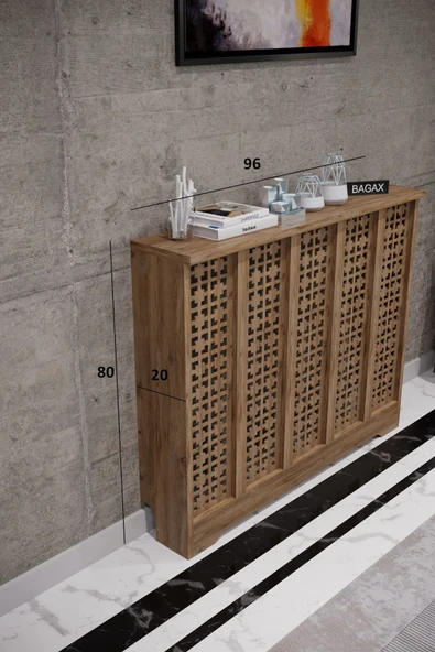 BAGAX Truva Model, Çam Renk,iç Ölçü 96 Cm Dış Ölçü 100 Cm Petek Kaplama, Dresuar - Resim 2