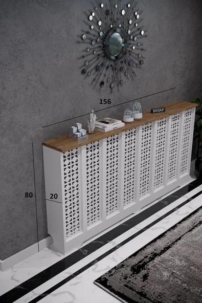 BAGAX Truva Model Petek Onu Dresuar Kaplama 156cm Cok Amacli Dolaplar Mobilya Kalorifer Petek Onu Kapatma - Resim 2