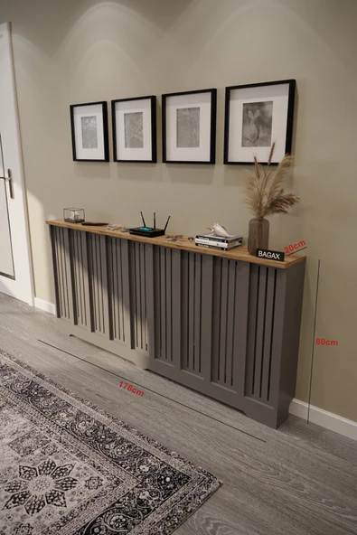 BAGAX Efes Model, Antrasit Üstü Çam Renk,iç Ölçü 176 Cm Dış Ölçü 180 Cm Petek Kaplama, Dresuar ürün görseli