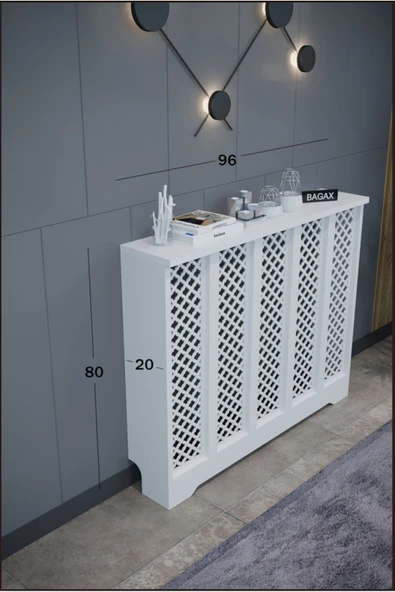 BAGAX Zeugma Model, Beyaz Renk,iç Ölçü 96 Cm Dış Ölçü 100 Cm Petek Kaplama, Dresuar - Resim 2