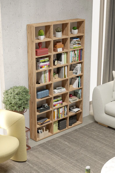 BAGAX Çok Raflı Kitaplık Kütüphane Raflı Dekoratif Kitaplık Geniş Kitaplık - Resim 2