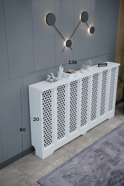 BAGAX Bodrum Model, Beyaz Renk,iç Ölçü 136 Cm Dış Ölçü 140 Cm Petek Kaplama, Dresuar - Resim 2