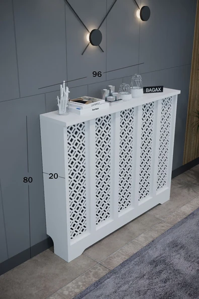 BAGAX Pera Model, Beyaz Renk,iç Ölçü 96 Cm Dış Ölçü 100 Cm Petek Kaplama, Dresuar - Resim 2