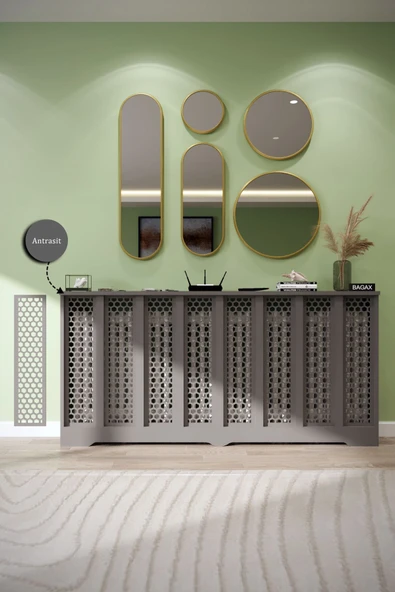 BAGAX Bodrum Model, Antrasit Renk,iç Ölçü 156 Cm Dış Ölçü 160 Cm Petek Kaplama, Dresuar ürün görseli