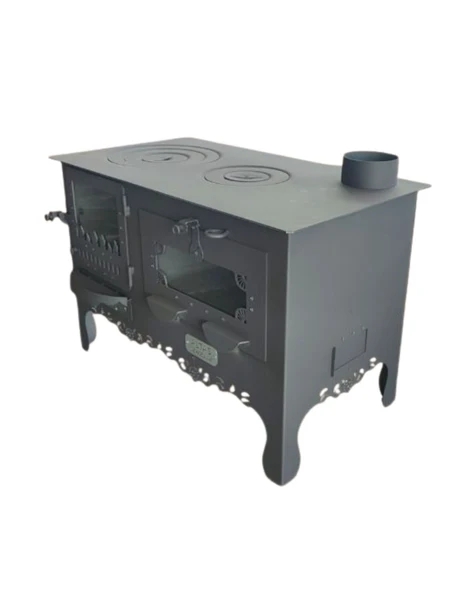 Altaş Şehzade Geniş Camlı Karadeniz Kuzinesi Fırınlı Soba - Resim 4