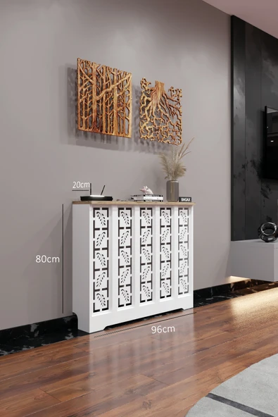 BAGAX Assos Model, Beyaz Üstü Çam Renk, 96 Cm Petek Kaplama, Dresuar ürün görseli