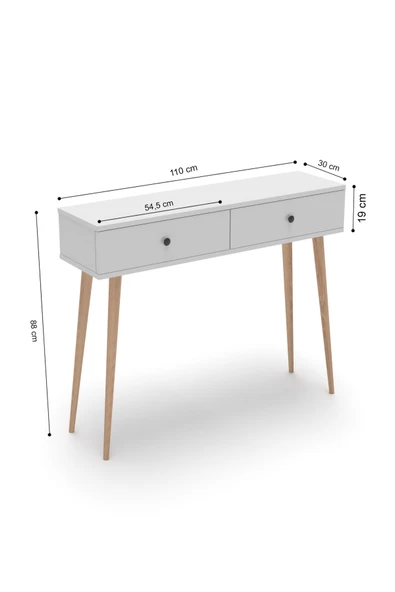 BAGAX 2 Kapaklı Ahşap Ayaklı Modern Dresuar - Resim 6