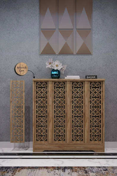 BAGAX Karatay Model, Çam Renk,iç Ölçü 76 Cm Dış Ölçü 80 Cm Petek Kaplama, Dresuar ürün görseli