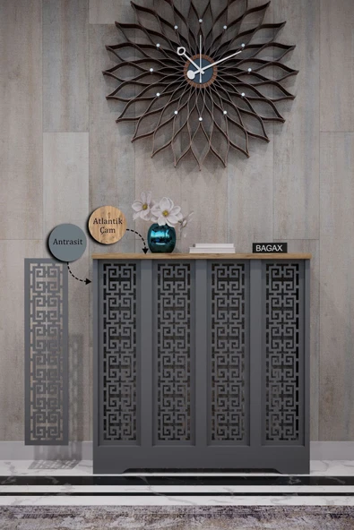 BAGAX Karatay Model, Antrasit Üstü Çam Renk,iç Ölçü 76 Cm Dış Ölçü 80 Cm Petek Kaplama, Dresuar ürün görseli