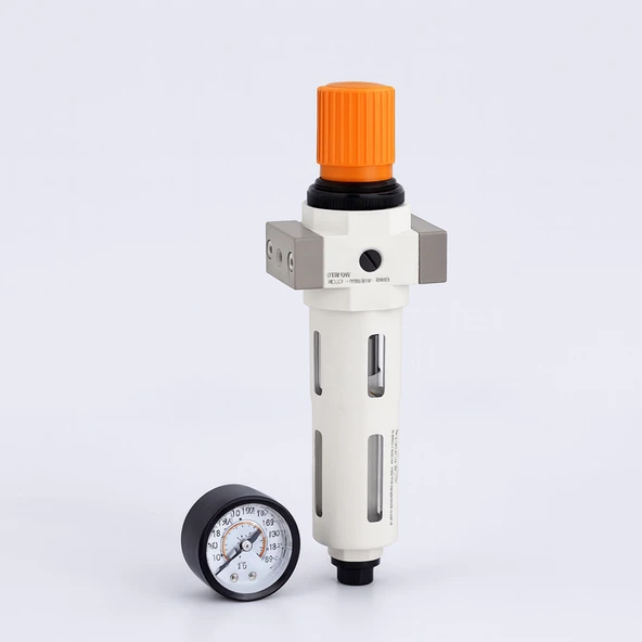 Yüksek Kapasite 1/4'' Filtre Regülatör Pnömatik Hava Temizleme Basınç Ayar Cihazı Kompresör - Resim 4