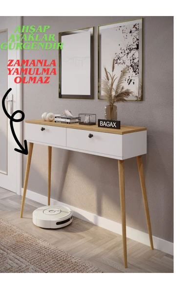 BAGAX 2 Kapaklı Ahşap Ayaklı Modern Dresuar ürün görseli