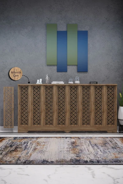 BAGAX Pera Model, Çam Renk,iç Ölçü 156 Cm Dış Ölçü 160 Cm Petek Kaplama, Dresuar ürün görseli