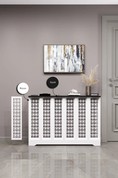 BAGAX Ayasofya Model, Beyaz Üstü Siyah Renk,iç Ölçü 116 Cm Dış Ölçü 120 Cm Petek Kaplama, Dresuar - Resim 2