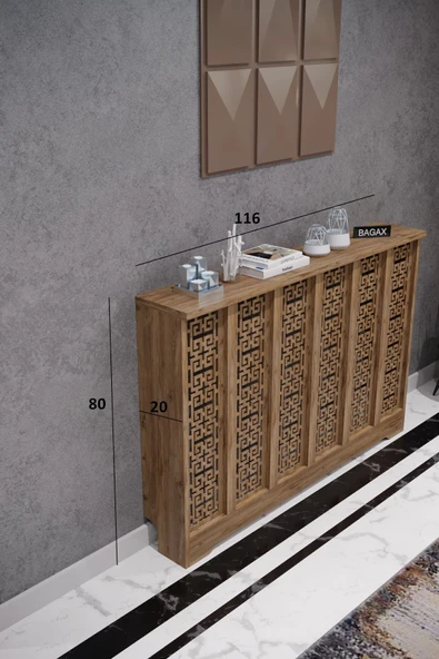 BAGAX Karatay Model, Çam Renk,iç Ölçü 116 Cm Dış Ölçü 120 Cm Petek Kaplama, Dresuar - Resim 2