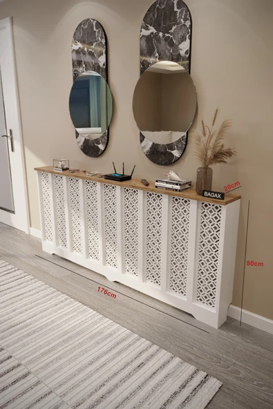 BAGAX Pera Model, Beyaz Üstü Çam Renk, 176 Cm Petek Kaplama, Dresuar ürün görseli