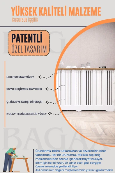 BAGAX Zeugma Model, Beyaz Üstü Çam Renk,iç Ölçü 176 Cm Dış Ölçü 180 Cm Petek Kaplama, Dresuar - Resim 8