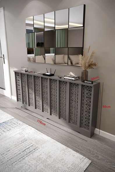 BAGAX Karatay Model, Antrasit Renk,iç Ölçü 176 Cm Dış Ölçü 180 Cm Petek Kaplama, Dresuar - Resim 2