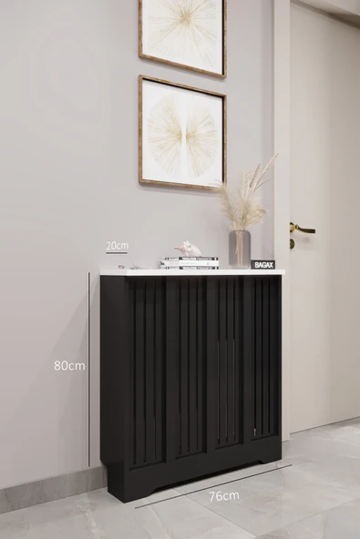 BAGAX Efes Model, Siyah Üstü Beyaz Renk,iç Ölçü 76 Cm Dış Ölçü 80 Cm Petek Kaplama, Dresuar ürün görseli