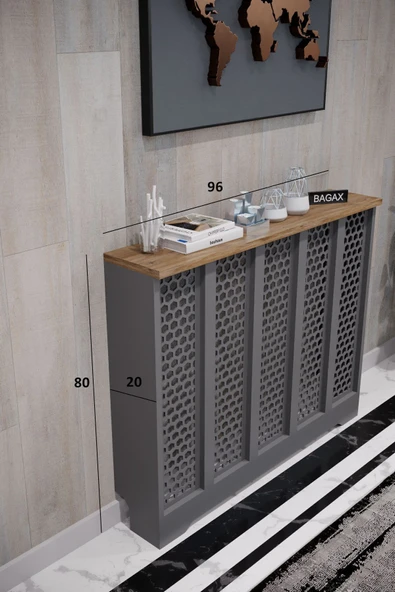 BAGAX Bodrum Model, Antrasit Üstü Çam Renk,iç Ölçü 96 Cm Dış Ölçü 100 Cm Petek Kaplama, Dresuar - Resim 2