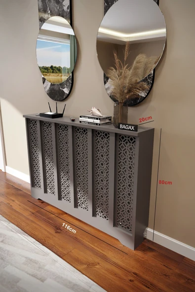 BAGAX Pera Model, Antrasit Renk,iç Ölçü 116 Cm Dış Ölçü 120 Cm Petek Kaplama, Dresuar - Resim 2