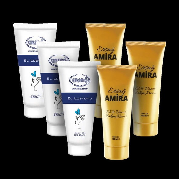 Ersağ 3lü El Kremi 200ML + 3lü Amira El ve Vücut Bakım Kremi - Resim 3