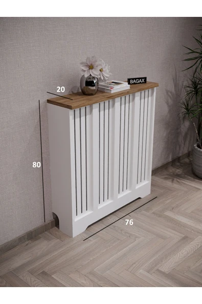 BAGAX Efes Model, Beyaz Üstü Çam Renk,iç Ölçü 76 Cm Dış Ölçü 80 Cm Petek Kaplama, Dresuar - Resim 2