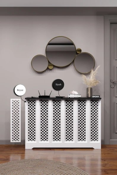 BAGAX Zeugma Model, Beyaz Üstü Siyah Renk,iç Ölçü 116 Cm Dış Ölçü 120 Cm Petek Kaplama, Dresuar ürün görseli