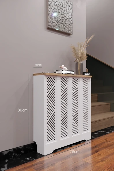 BAGAX Gordion Model, Beyaz Üstü Çam Renk,iç Ölçü 76 Cm Dış Ölçü 80 Cm Petek Kaplama, Dresuar ürün görseli