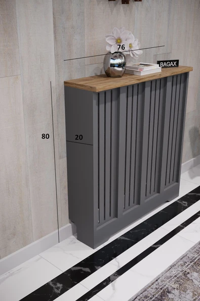 BAGAX Efes Model, Antrasit Üstü Çam Renk,iç Ölçü 76 Cm Dış Ölçü 80 Cm Petek Kaplama, Dresuar - Resim 2