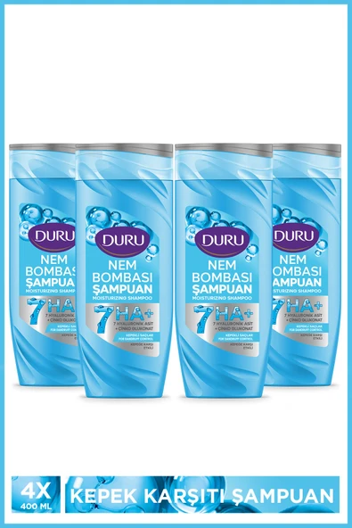 Duru Nem Bombası Kepekli Saçlar için Kepeğe Karşı Etkili Şampuan 4x400 Ml ürün görseli 1