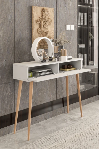 BAGAX 2 Kapaklı Ahşap Ayaklı Modern Dresuar - Resim 4