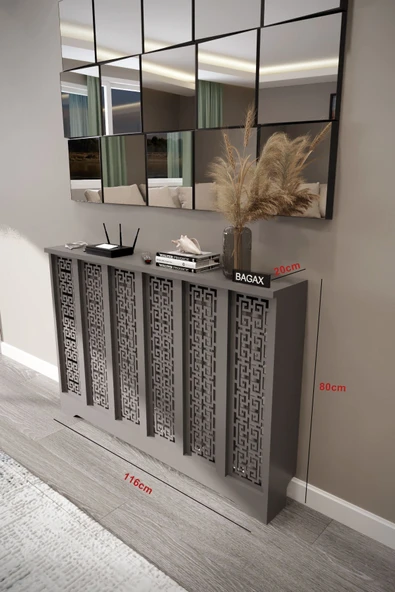 BAGAX Karatay Model, Antrasit Renk,iç Ölçü 116 Cm Dış Ölçü 120 Cm Petek Kaplama, Dresuar - Resim 2