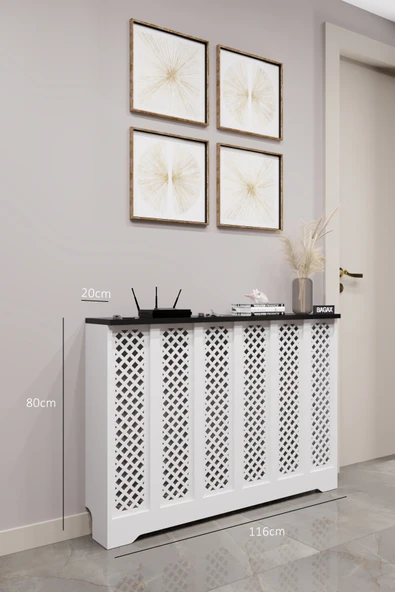 BAGAX Perge Model, Beyaz Üstü Siyah Renk,iç Ölçü 116 Cm Dış Ölçü 120 Cm Petek Kaplama, Dresuar ürün görseli