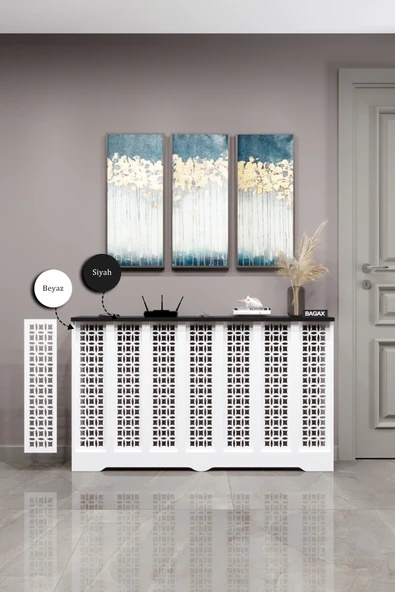 BAGAX Ayasofya Model, Beyaz Üstü Siyah Renk,iç Ölçü 136 Cm Dış Ölçü 140 Cm Petek Kaplama, Dresuar - Resim 2