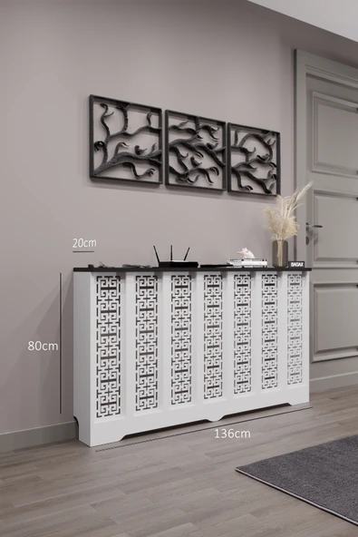 BAGAX Karatay Model, Beyaz Üstü Siyah Renk,iç Ölçü 136 Cm Dış Ölçü 140 Cm Petek Kaplama, Dresuar ürün görseli