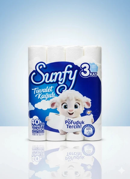 Sunfy 40'lı Tuvalet Kağıdı 3 PAKET - 3 Katlı %100 Saf Selüloz Yumuşaklığı - Resim 5