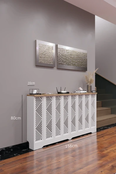 BAGAX Gordion Model, Beyaz Üstü Çam Renk,iç Ölçü 156 Cm Dış Ölçü 160 Cm Petek Kaplama, Dresuar ürün görseli