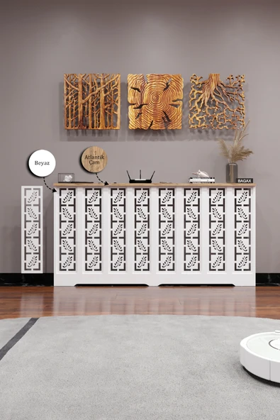 BAGAX Assos Model, Beyaz Üstü Çam Renk, 156 cm Petek Kaplama, Dresuar - Resim 2