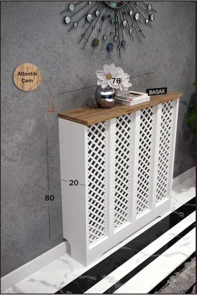 BAGAX Zeugma Model,beyaz Üstü Çam Renk,iç Ölçü 76 Cm Dış Ölçü 80 Cm Petek Kaplama, Dresuar ürün görseli