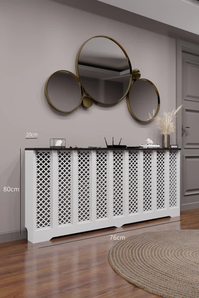 BAGAX Zeugma Model, Beyaz Üstü Siyah Renk,iç Ölçü 176 Cm Dış Ölçü 180 Cm Petek Kaplama, Dresuar - Resim 2