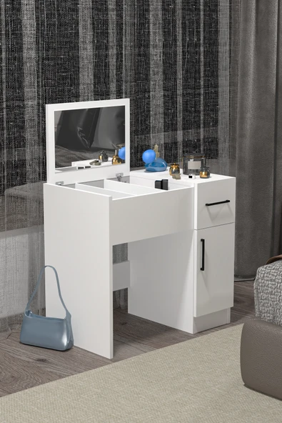 BAGAX Modern Makyaj Masası Aynalı Makyaj Masası - Resim 4