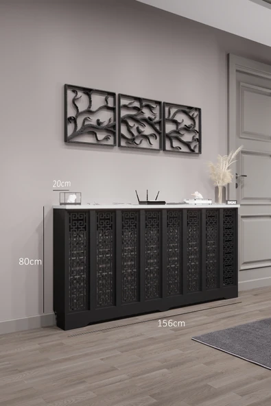 BAGAX Karatay Model, Siyah Üstü Beyaz Renk,iç Ölçü 156 Cm Dış Ölçü 160 Cm Petek Kaplama, Dresuar ürün görseli