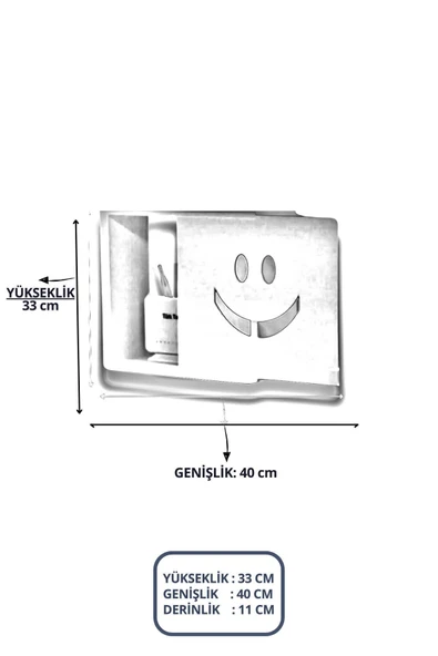BAGAX Gülen Yüz Desenli Modem/sigorta Saklama Kutusu, 40cm X 33cm - Resim 2