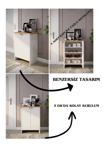 BAGAX Barista Mini Kahve Köşesi Keyfi Çok Amaçlı Mutfak Dolabı - Resim 3