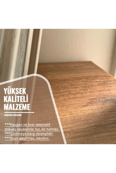 BAGAX Perge Model, Çam Renk,iç Ölçü 176 Cm Dış Ölçü 180 Cm Petek Kaplama, Dresuar - Resim 6