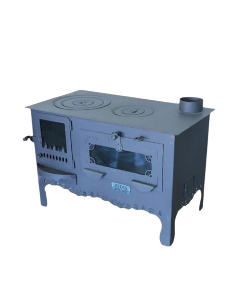 Altaş Şehzade Camlı Karadeniz Kuzinesi Fırınlı Soba - Resim 4